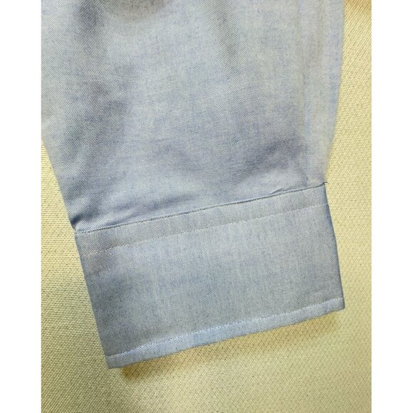 Club Room Mens Pinpoint Oxford Dress Shirt Size 16 32/33 Light Blue Pocket - Picture 9 of 13